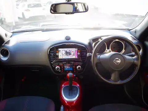 カタログ画像：ジューク （JUKE） １５ＲＸ パーソナライゼーション 2014年7月 DBA-YF15 1500cc アズライトブルー（Ｐ） 燃費18.0km / l 内装