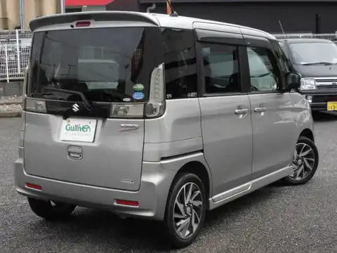 カタログ画像：スペーシアカスタム （SPACIA CUSTOM） ＴＳ（レーダーブレーキサポート装着車） 2014年4月 DBA-MK32S 660cc スチールシルバーメタリック 燃費26.0km / l バック