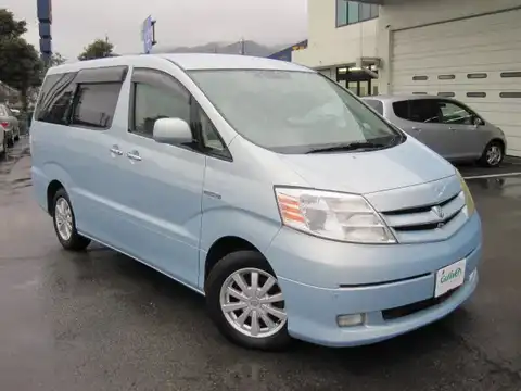 カタログ画像：アルファードハイブリッド （ALPHARD HYBRID） Ｇエディション サイドリフトアップシート装着車 2006年6月 DAA-ATH10W 2400cc ペールブルーマイカメタリック 燃費16.4km / l セールスポイント