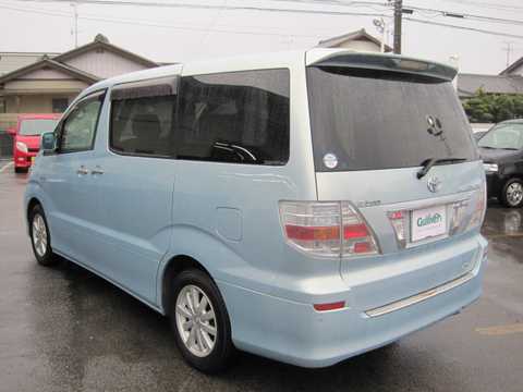 カタログ画像：アルファードハイブリッド （ALPHARD HYBRID） Ｇエディション サイドリフトアップシート装着車 2006年6月 DAA-ATH10W 2400cc ペールブルーマイカメタリック 燃費16.4km / l バック