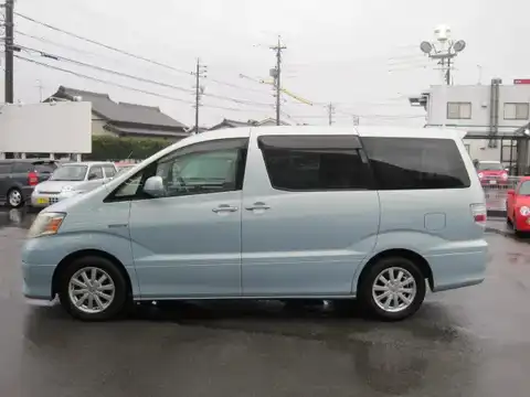 カタログ画像：アルファードハイブリッド （ALPHARD HYBRID） Ｇエディション サイドリフトアップシート装着車 2006年6月 DAA-ATH10W 2400cc ペールブルーマイカメタリック 燃費16.4km / l 外装