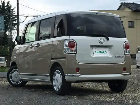 カタログ画像：ムーヴキャンバス （MOVE CANBUS） Ｘメイクアップリミテッド ＳＡⅢ 2019年10月 5BA-LA810S 660cc パールホワイトIII×ナチュラルベージュマイカメタリック 燃費19.6km / l バック