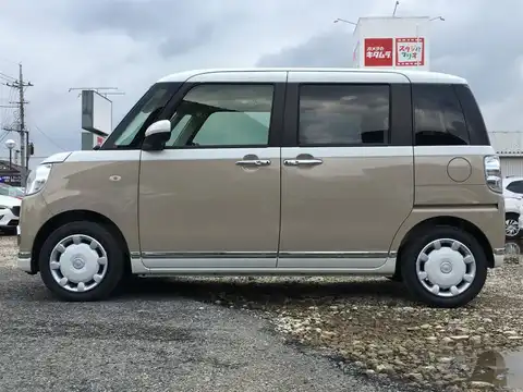 カタログ画像：ムーヴキャンバス （MOVE CANBUS） Ｘメイクアップリミテッド ＳＡⅢ 2019年10月 5BA-LA810S 660cc パールホワイトIII×ナチュラルベージュマイカメタリック 燃費19.6km / l 外装