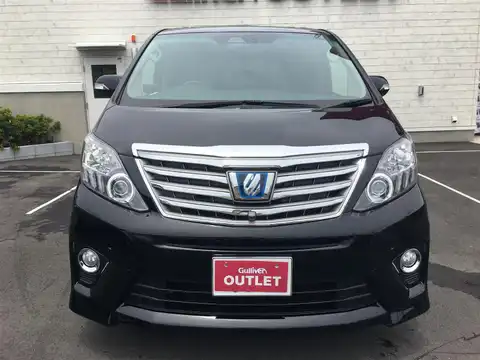 カタログ画像：アルファードハイブリッド （ALPHARD HYBRID） ハイブリッドＳＲ Ｃパッケージ 2012年9月 DAA-ATH20W 2400cc ダークバイオレットマイカメタリック 燃費16.2km / l フロント