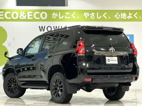 カタログ画像：ランドクルーザープラド （LAND CRUISER PRADO） ＴＸ Ｌパッケージ・ブラックエディション 2020年8月 3BA-TRJ150W 2700cc ブラッキッシュアゲハガラスフレーク 燃費8.3km / l バック