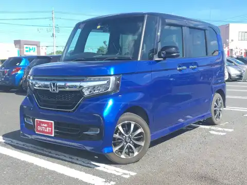 カタログ画像：Ｎ－ＢＯＸカスタム （N-BOX CUSTOM） Ｇ・ＥＸホンダセンシング 2019年6月 DBA-JF3 660cc ブリリアントスポーティブルー・メタリック 燃費27.0km / l フロント