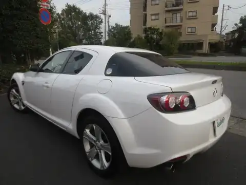 カタログ画像：ＲＸ－８ （RX-8） タイプＧ 2009年5月 ABA-SE3P 1400cc クリスタルホワイトパールマイカ 燃費9.0km / l バック