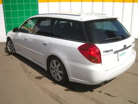 カタログ画像：レガシィツーリングワゴン （LEGACY TOURING WAGON） ２．０ｉ 2005年5月 CBA-BP5 2000cc アークティックホワイト・パール 燃費14.0km / l バック