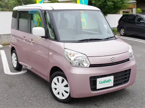 カタログ画像：スペーシア （SPACIA） Ｘ（レーダーブレーキサポート装着車） 2013年9月 DBA-MK32S 660cc イノセントピンクパールメタリック ホワイト２トーンルーフ 燃費26.8km / l メイン（その他）