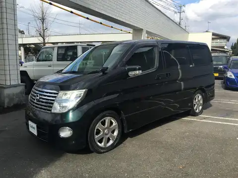 カタログ画像：エルグランド （ELGRAND） ハイウェイスター ブラックレザーリミテッド 2006年12月 CBA-E51 3500cc ミスティックブラック（３ＲＰ） 燃費8.2km / l 外装