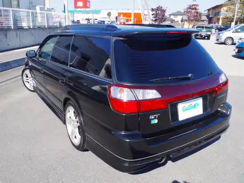 カタログ画像：レガシィツーリングワゴン （LEGACY TOURING WAGON） ＧＴ－ＢリミテッドⅡ 2002年10月 TA-BH5 2000cc ブラックトパーズ・マイカ 燃費11.4km / l バック