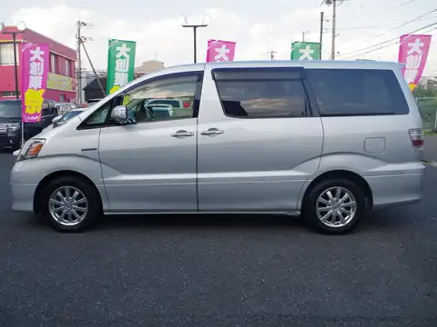 カタログ画像：アルファードハイブリッド （ALPHARD HYBRID） Ｇエディション サイドリフトアップシート装着車 2006年6月 DAA-ATH10W 2400cc シルバーメタリック 燃費16.4km / l 外装