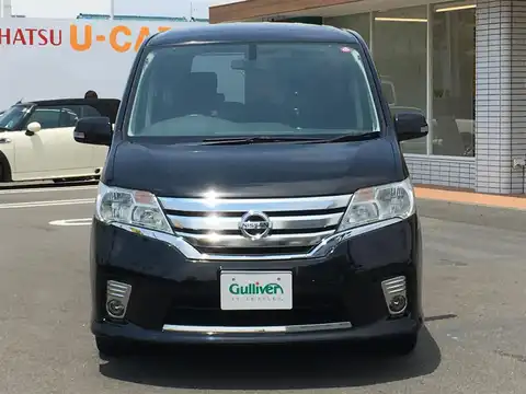 カタログ画像：セレナ （SERENA） ハイウェイスター 2012年8月 DBA-FNC26 2000cc スーパーブラック 燃費13.6km / l フロント