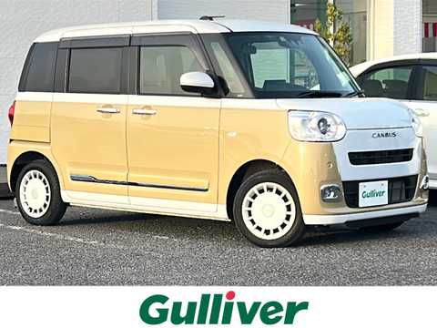 カタログ画像：ムーヴキャンバス （MOVE CANBUS） ストライプスＧターボ 2022年7月 5BA-LA850S 660cc シャイニングホワイトパール×シトラスイエロークリスタルシャイン 燃費22.4km / l メイン（その他）