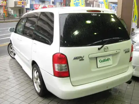 カタログ画像：ＭＰＶ （MPV） Ｇ 2001年10月 GF-LW5W 2500cc ピュアホワイト 燃費8.3km / l バック