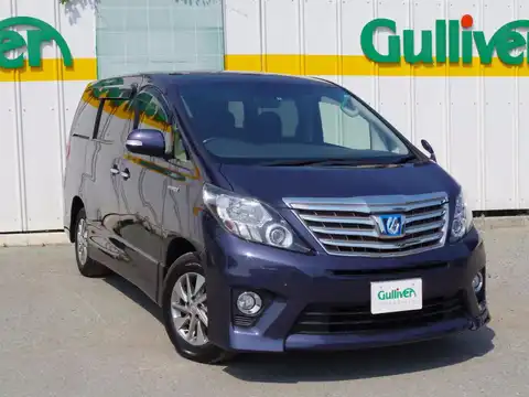 カタログ画像：アルファードハイブリッド （ALPHARD HYBRID） ハイブリッドＳＲ サイドリフトアップシート装着車 2011年11月 DAA-ATH20W 2400cc ダークバイオレットマイカメタリック 燃費16.2km / l メイン