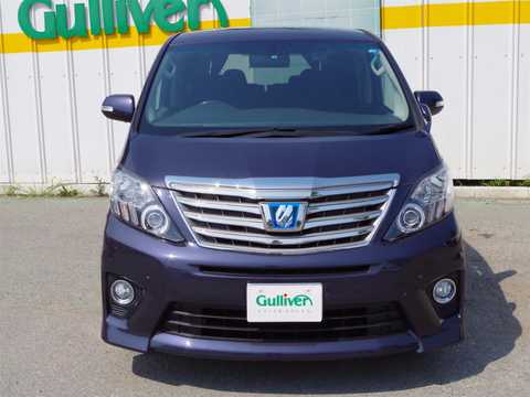 カタログ画像：アルファードハイブリッド （ALPHARD HYBRID） ハイブリッドＳＲ サイドリフトアップシート装着車 2011年11月 DAA-ATH20W 2400cc ダークバイオレットマイカメタリック 燃費16.2km / l フロント