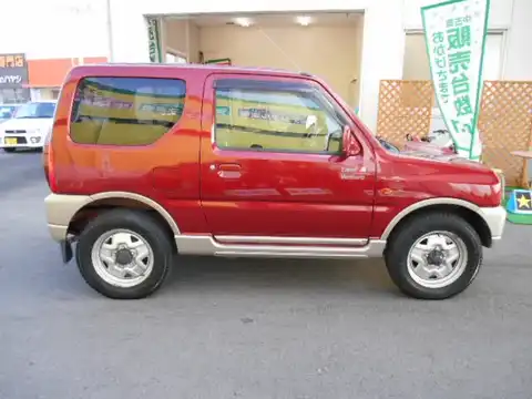 カタログ画像：ジムニー （JIMNY） ランドベンチャー 2001年5月 TA-JB23W 660cc カシスレッドパール／クールベージュメタリック 燃費14.8km / l 外装