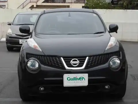 カタログ画像：ジューク （JUKE） １５ＲＸ 2010年6月 DBA-YF15 1500cc サファイアブラック（Ｐ） 燃費17.2km / l フロント