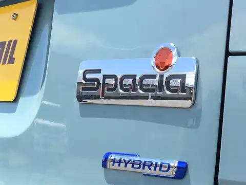 カタログ画像：スペーシア （SPACIA） ハイブリッドＸ 2019年10月 DAA-MK53S 660cc オフブルーメタリック ホワイト2トーンルーフ 燃費28.2km / l バック