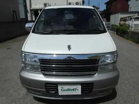 カタログ画像：エルグランド （ELGRAND） Ｘ ７人乗り ラウンジパッケージ装着車 1999年8月 KH-ATWE50 3000cc ホワイトパール（３Ｐ）／ウォームシルバー（Ｍ）ｏｒホワイトパール（３Ｐ）／ウォームシルバー（Ｍ）（Ｓ．Ｆ．Ｈ．Ｃ） 燃費10.0km / l 内装