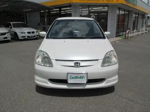 カタログ画像：シビック （CIVIC） 日本カー・オブ・ザ・イヤー／ＲＪＣカーオブザイヤー受賞記念特別仕様車 2001年2月 LA-EU1 1500cc ブリリアントホワイト・パール 燃費19.4km / l フロント