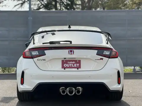 カタログ画像：シビック （CIVIC） タイプＲ レーシングブラックパッケージ 2025年1月 6BA-FL5 2000cc チャンピオンシップホワイト 燃費12.5km / l バック