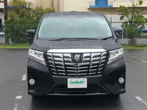 カタログ画像：アルファード （ALPHARD） ２．５Ｘ サイドリフトアップシート装着車 2015年1月 DBA-AGH35W 2500cc ブラック 燃費12.0km / l フロント