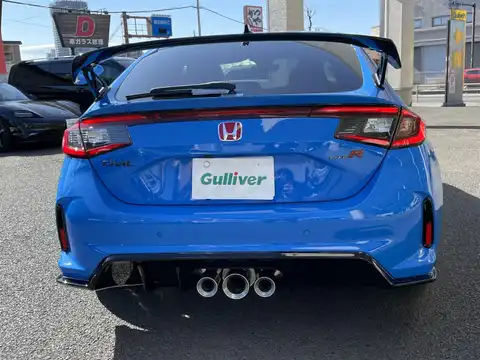 カタログ画像：シビック （CIVIC） タイプＲ レーシングブラックパッケージ 2025年1月 6BA-FL5 2000cc レーシングブルー・パール 燃費12.5km / l バック
