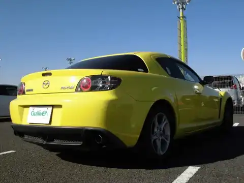 カタログ画像：ＲＸ－８ （RX-8） タイプＥ 2003年4月 LA-SE3P 1400cc ライトニングイエロー 燃費9.0km / l バック