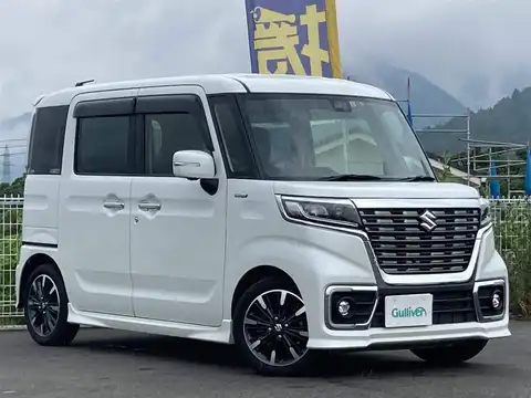 カタログ画像：スペーシアカスタム （SPACIA CUSTOM） ハイブリッドＸＳ 2019年10月 DAA-MK53S 660cc ピュアホワイトパールorピュアホワイトパール ブラック2トーンルーフ 燃費26.4km / l メイン（その他）