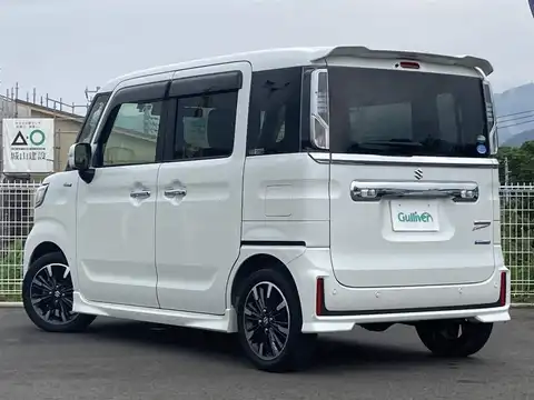 カタログ画像：スペーシアカスタム （SPACIA CUSTOM） ハイブリッドＸＳターボ 2019年10月 DAA-MK53S 660cc ピュアホワイトパールorピュアホワイトパール ブラック2トーンルーフ 燃費24.0km / l 外装