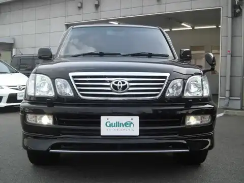 カタログ画像：ランドクルーザー１００ （LAND CRUISER 100） シグナス ６０ｔｈスペシャルエディション 2006年4月 GH-UZJ100W 4700cc ブラック 燃費6.5km / l フロント