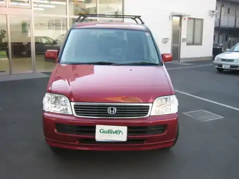 カタログ画像：ステップワゴン （STEPWAGON） デラクシー２ フィールドデッキ 回転対座シート 2000年8月 GF-RF1 2000cc ルビーレッド・パール 燃費10.6km / l フロント