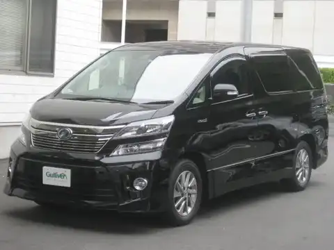 カタログ画像：ヴェルファイアハイブリッド （VELLFIRE HYBRID） ハイブリッドＺＲ プレミアムシートエディション 2014年4月 DAA-ATH20W 2400cc ブラック 燃費16.2km / l フロント