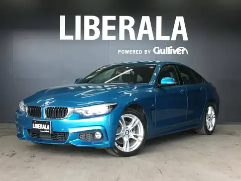 カタログ画像：４シリーズ （4 SERIES） ４２０ｉグランクーペ Ｍスポーツ 2019年10月 DBA-4D20 2000cc スナッパー・ロック・ブルー（メタリック・カラー） 燃費16.0km / l フロント