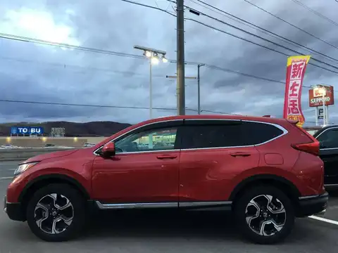 カタログ画像：ＣＲ－Ｖ （CR-V） ＥＸ・マスターピース 2018年8月 DBA-RW2 1500cc プレミアムクリスタルレッド・メタリック 燃費15.0km / l 外装