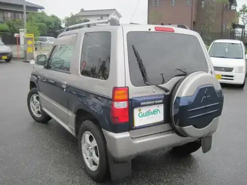 カタログ画像：パジェロミニ （PAJERO MINI） アニバーサリーリミテッド－Ｖ 2000年1月 GF-H58A 660cc シンフォニックシルバー／ネアーズブルー・３ウェイ２トーン バック