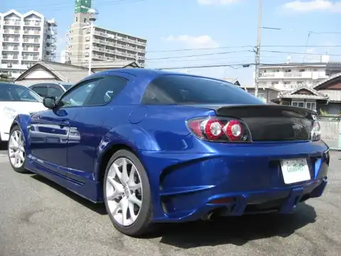 カタログ画像：ＲＸ－８ （RX-8） タイプＳ 2008年3月 ABA-SE3P 1400cc オーロラブルーマイカ 燃費9.4km / l バック