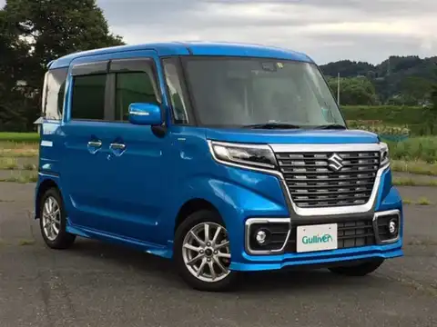 カタログ画像：スペーシアカスタム （SPACIA CUSTOM） ハイブリッドＸＳターボ 2017年12月 DAA-MK53S 660cc ブリスクブルーメタリック 燃費25.6km / l メイン（その他）