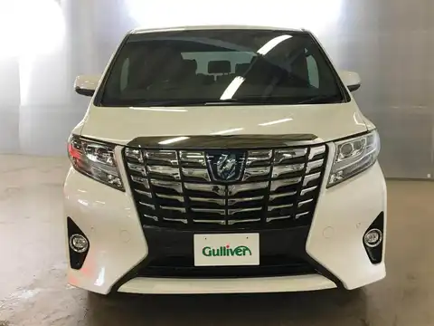 カタログ画像：アルファードハイブリッド （ALPHARD HYBRID） ハイブリッド エグゼクティブラウンジ 2015年1月 DAA-AYH30W 2500cc ラグジュアリーホワイトパールクリスタルシャインガラスフレークorホワイトパールクリスタルシャイン 燃費18.4km / l フロント