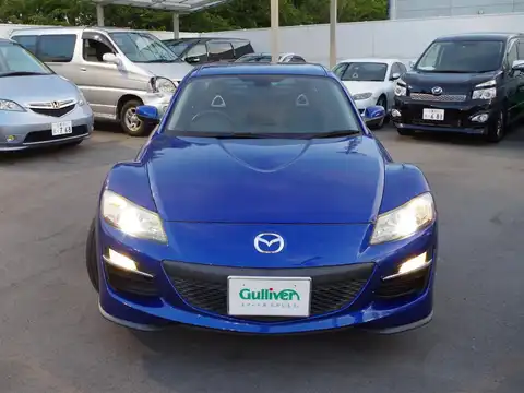 カタログ画像：ＲＸ－８ （RX-8） タイプＥ 2008年3月 ABA-SE3P 1400cc オーロラブルーマイカ 燃費9.0km / l フロント