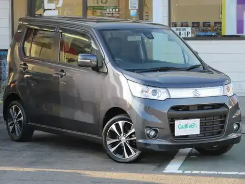 カタログ画像：ワゴンＲスティングレー （WAGON R STINGRAY） Ｔ（レーダーブレーキサポート装着車） 2013年7月 DBA-MH34S 660cc ルナグレーパールメタリック 燃費25.2km / l メイン（その他）