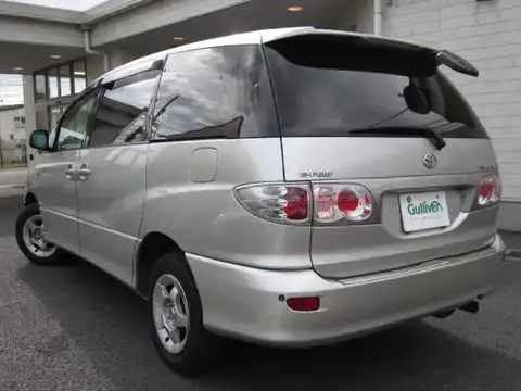 カタログ画像：エスティマハイブリッド （ESTIMA HYBRID） Ｇセレクション 2001年6月 ZA-AHR10W 2400cc シルバーメタリック 燃費18.0km / l バック