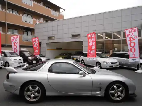 カタログ画像：ＲＸ－７ （RX-7） タイプＲバサースト 2001年12月 GF-FD3S 1400cc サンライトシルバーメタリック 燃費8.1km / l 外装