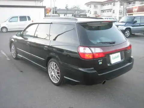 カタログ画像：レガシィツーリングワゴン （LEGACY TOURING WAGON） ＧＴ－Ｂ Ｓエディション 2002年11月 TA-BH5 2000cc ＷＲブルー・マイカ 燃費11.4km / l バック