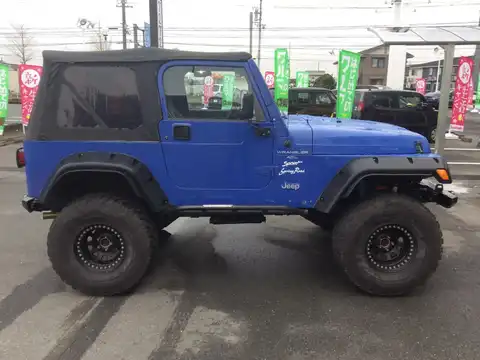 カタログ画像：ジープ・ラングラー （JEEP WRANGLER） スポーツ ソフトトップ 1996年11月 E-TJ40S 4000cc ラピスブルー 燃費6.4km / l 外装