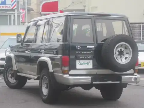 カタログ画像：ランドクルーザープラド （LAND CRUISER PRADO） ４ドア プラドＥＸワイド 1993年5月 Y-KZJ78W 3000cc バック