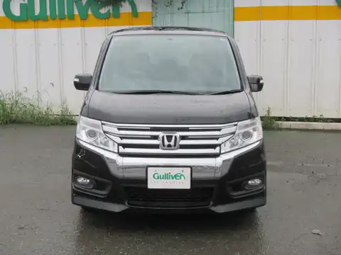 カタログ画像：ステップワゴンスパーダ （STEPWAGON SPADA） インターナビ パワーエディション 2012年11月 DBA-RK5 2000cc プレミアムスパークルブラックパール 燃費14.8km / l フロント