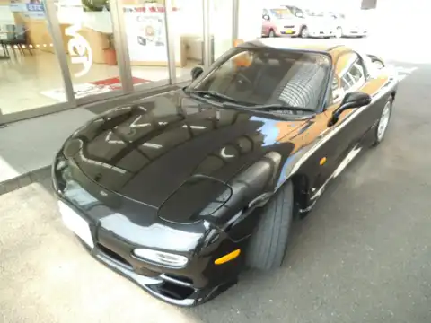 カタログ画像：アンフィニＲＸ－７ （EFINI RX-7） タイプＲⅡバサースト 1994年8月 E-FD3S 1400cc ブリリアントブラック 燃費7.3km / l フロント